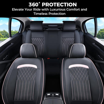 FLORICH Car Seat Covers Front Seat, Leather Seat Covers for Cars, Car Seat Protector Waterproof, Universal Automotive Seat Covers, Front Car Seat Cover Fit for Most Sedans SUV Pick-up Truck