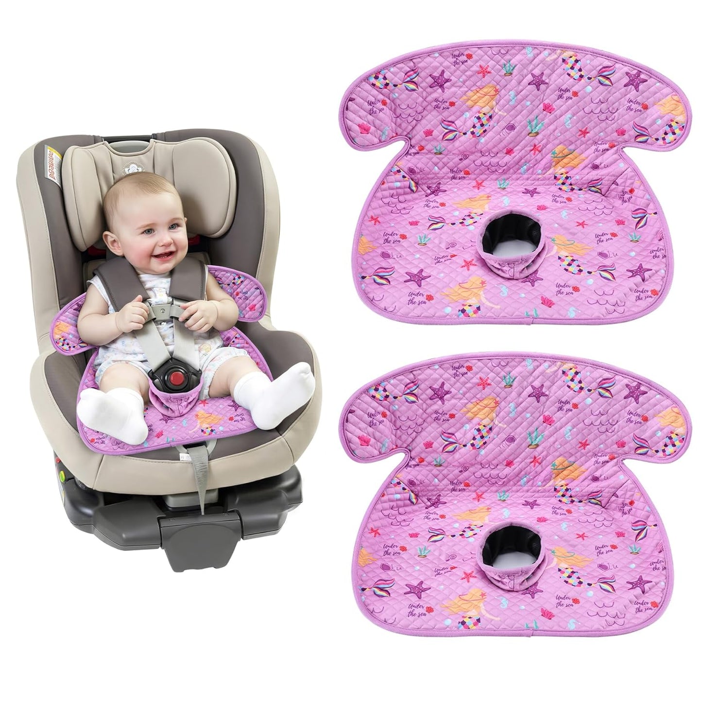 Piddle Pad Car Seat Liner, Waterproof Soft Car Seat Protector for Potty Training, Travel-Friendly Baby Toddler Carseat Cover, Machine Washable Liner for Spills, Potty Accidents (Blue, 2PC)