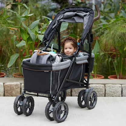 Ingenuity 3Dlite Wagon Convenience Lightweight Stroller for Infants, Accommodates up to 50 Pounds and Holds 2 Children, Black/Gray