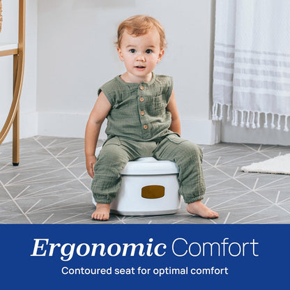 Chicco Toddler Training Toilet with Flip-Up Seat and Lid, Easy-Clean Surfaces, Adjustable Soft-Flex Spray Shield, Flashing Lights and Flushing Sounds, For children up to 60 lbs.