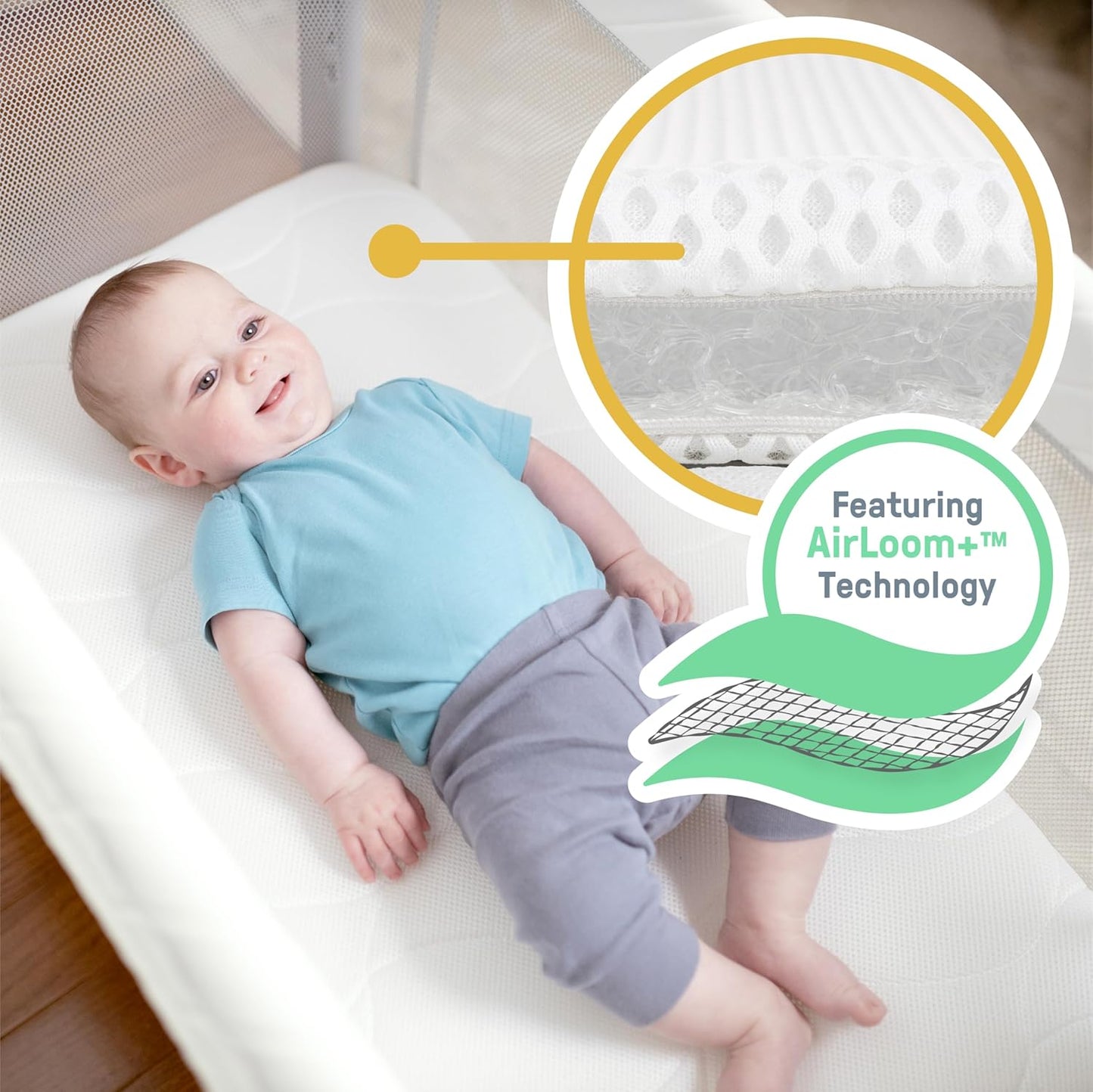Ingenuity Dream Hero Starlight 3-in-1 Co-Sleeping Bassinet and Crib - Lume (Grey), Unisex, Newborn to 12 Months