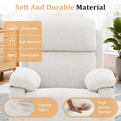 Korser Recliner Chair, 360 Swivel Rocker Chair for Adults, Small Rocking Recliner for Small Spaces, Upholstered Fabric Glider Recliner Nursery