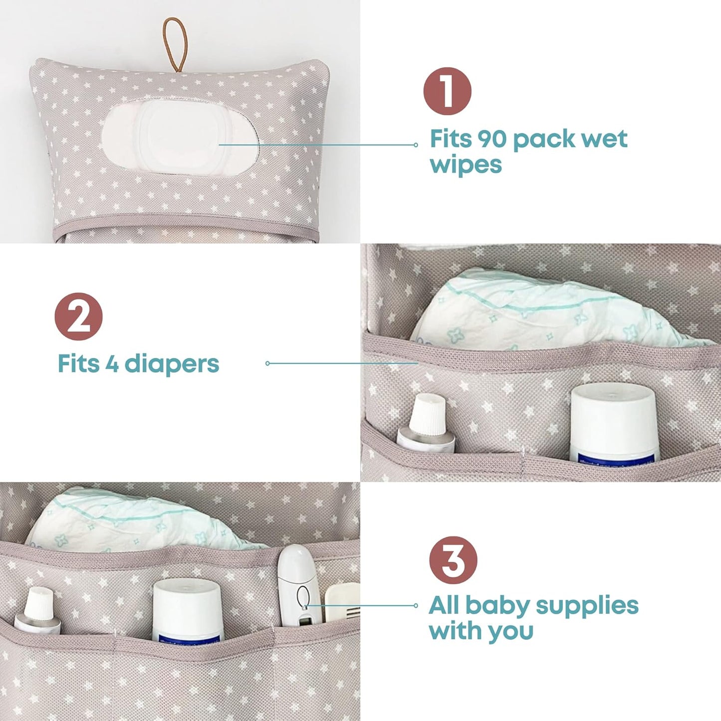 HAMUR Baby Diaper Bag Organizer – Travel-Friendly, Compact & Foldable | Stroller Pouch for Newborn Essentials – Must-Have for Boys & Girls (Leaves)
