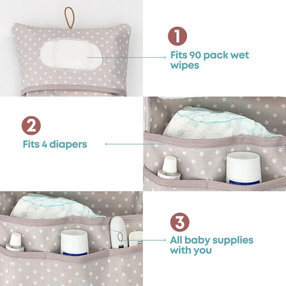 HAMUR Baby Diaper Bag Organizer – Travel-Friendly, Compact & Foldable | Stroller Pouch for Newborn Essentials – Must-Have for Boys & Girls (Leaves)