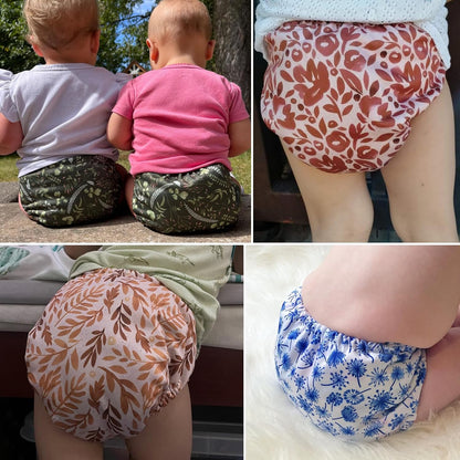 Mama Koala 3.0 Pocket Cloth Diapers for Babies with AWJ Lining, 6 Pack with 6 4-Layer Natural Cloth Diaper Inserts - Reusable and Washable Pocket Diapers(Hardworking Bees) - Colors A
