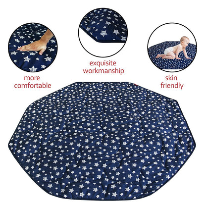Octagon Playpen Mat Grey, Non Slip 8 Panel Playpen Mattress Mat Fits Regalo Extra Large Play Yard and hiccapop XL 69" Baby Playpen, Grey Star Octagon Playard Pad