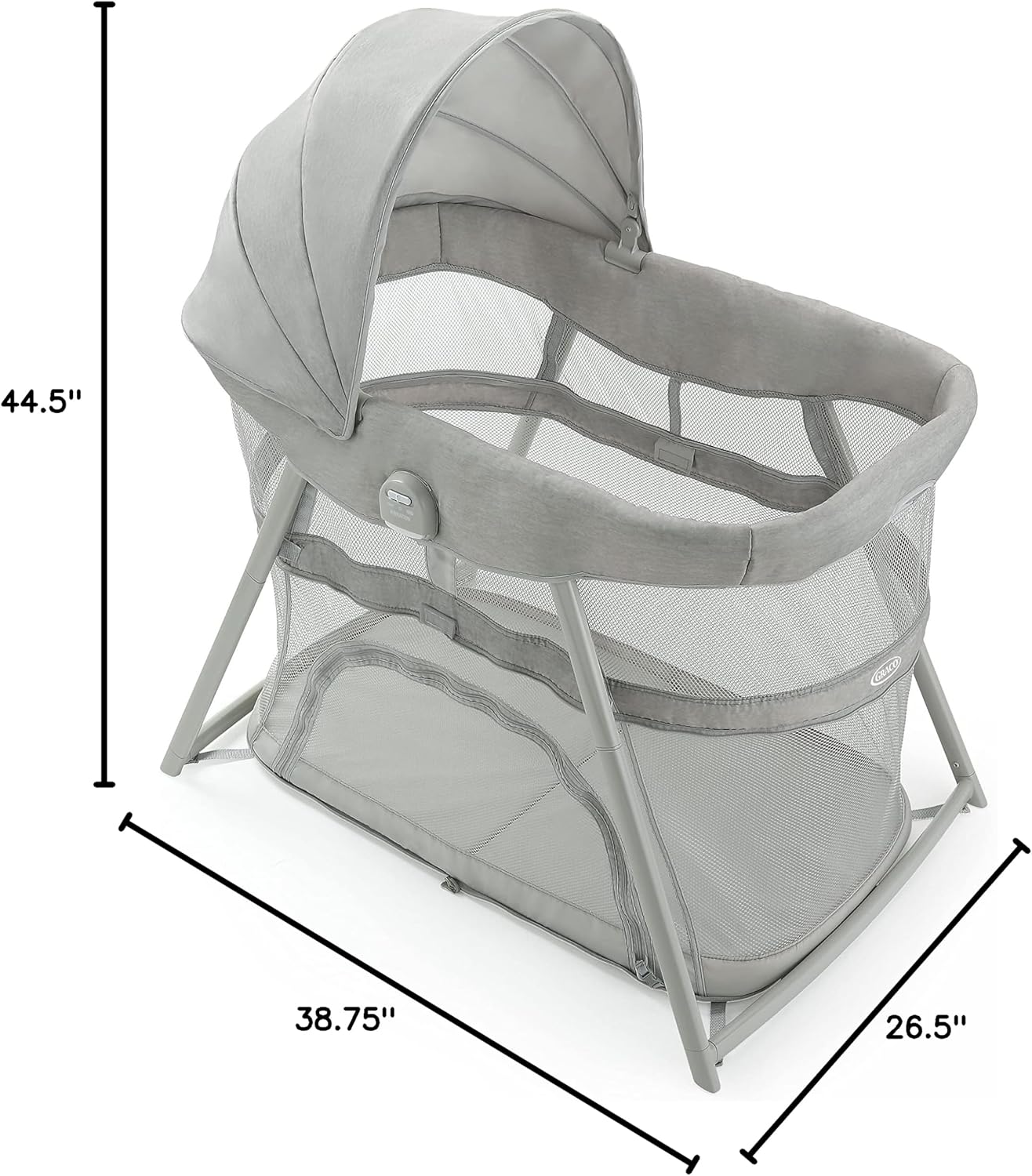 Graco® DreamMore Bedside, Newborn, Travel, Portable Bassinet for Newborn Babies to 6 Months, Willow