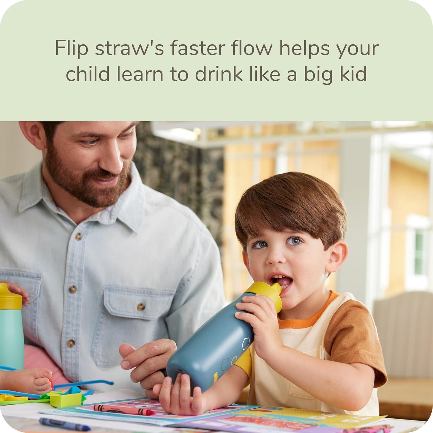NUK Learner Straw Cup, 10oz, 2-Pack - Toddler Sippy Cup with Soft Straw for Easy Drinking, Suitable for Ages 8 Months and Up, Timeless Collection