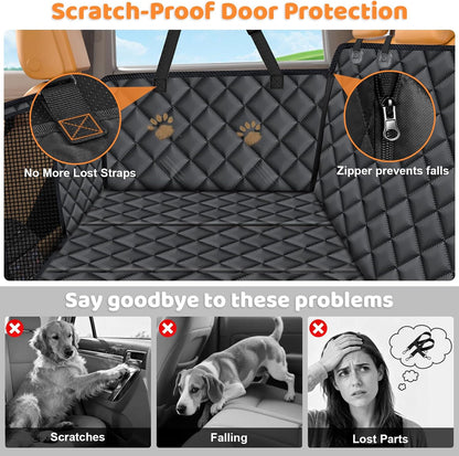 URPOWER Dog Car Seat Cover for Pets 100% Waterproof Seat Cover Hammock 600D Heavy Duty Scratch Proof Nonslip Durable Soft Back Seat Covers for Cars and SUVs
