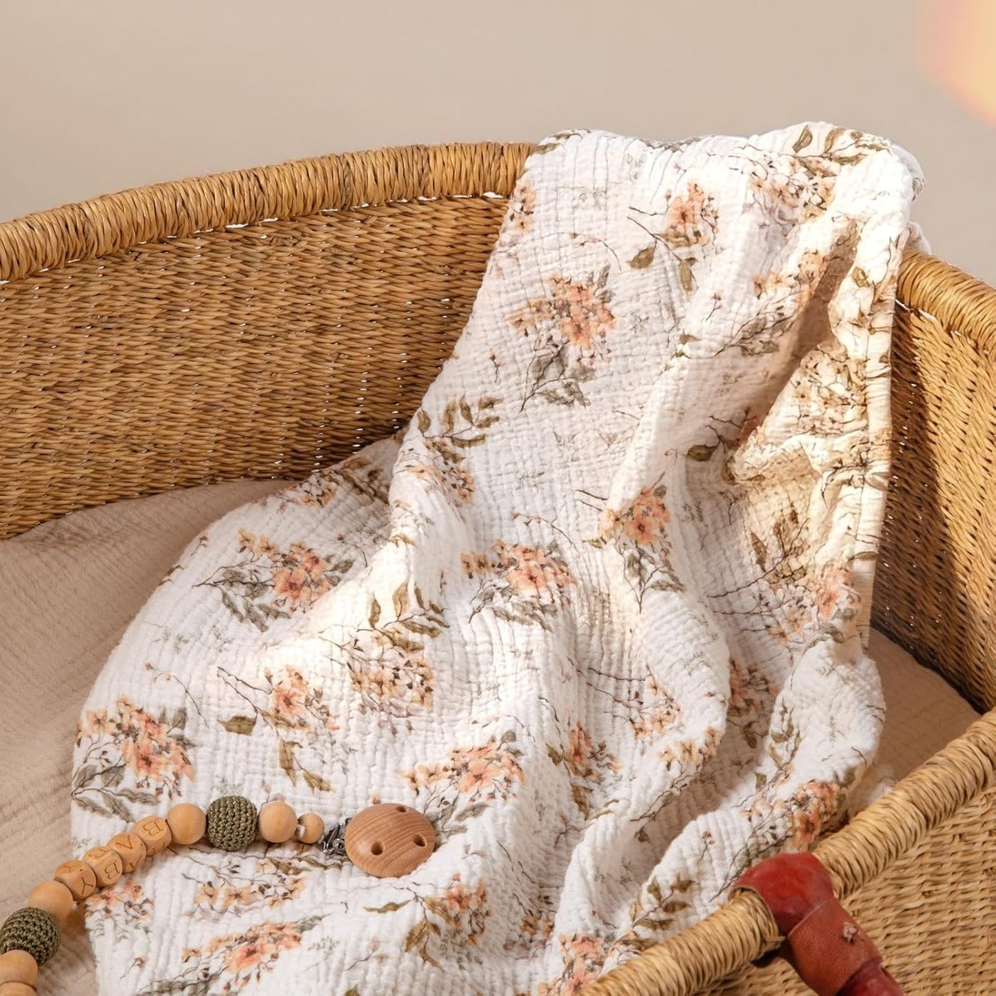 lulumoon Muslin Bassinet Sheets for Baby: Soft Bedside Sleeper Bassinet Fitted Sheets for Boys and Girls