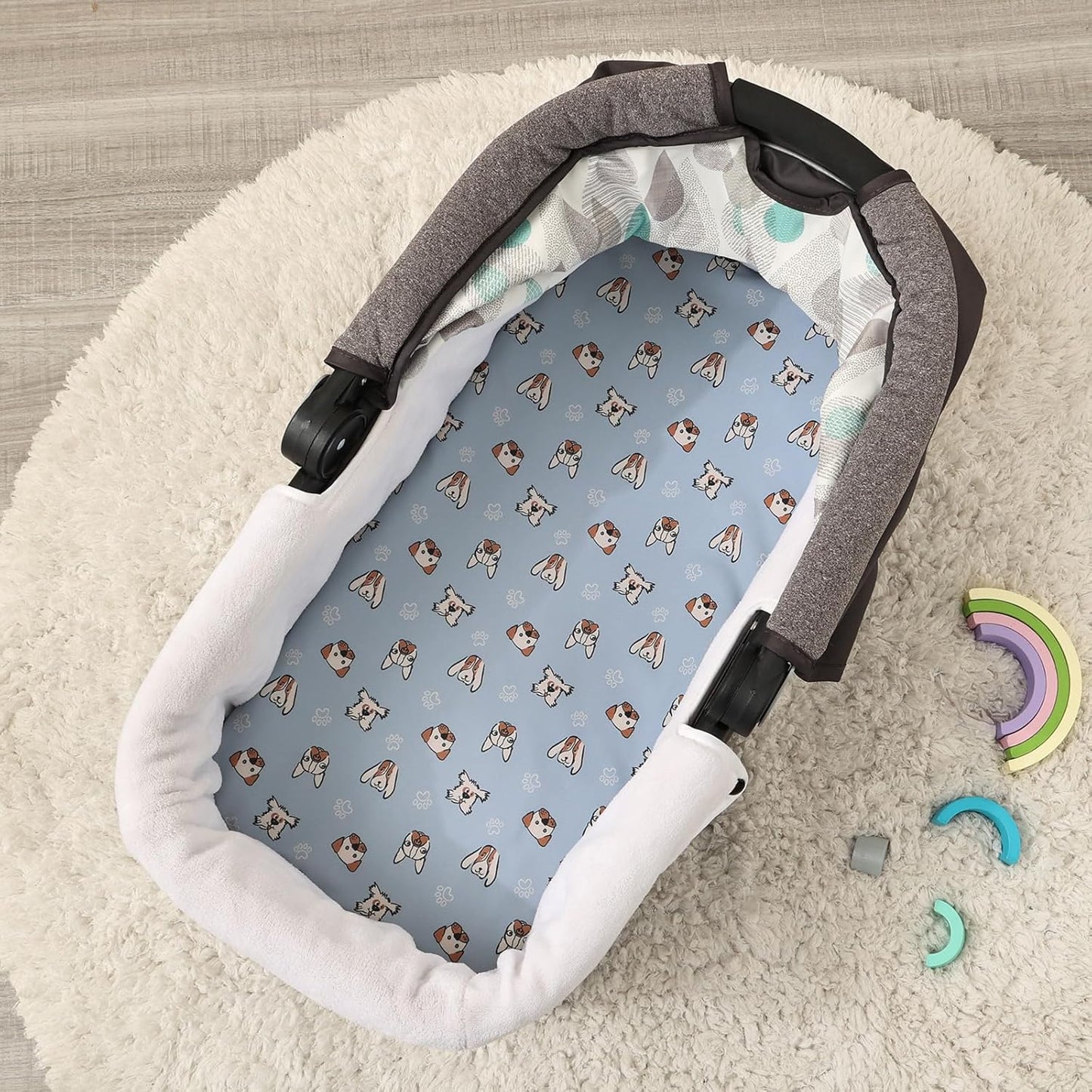 PHF 3 Pack Soft Mini Crib Sheets, Floral & Animal Pack N Play Sheets for Baby Boys Girls, No Slip Universal Fit for Pack N Play, Playard, Portable and Mini Crib Mattresses,Floral & Animal