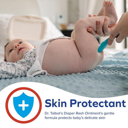 Dr. Talbot's Baby Diaper Rash Ointment - 2 oz - Zinc Oxide Skin Protectant with Peruvian Balsam - Treats and Prevents Rash