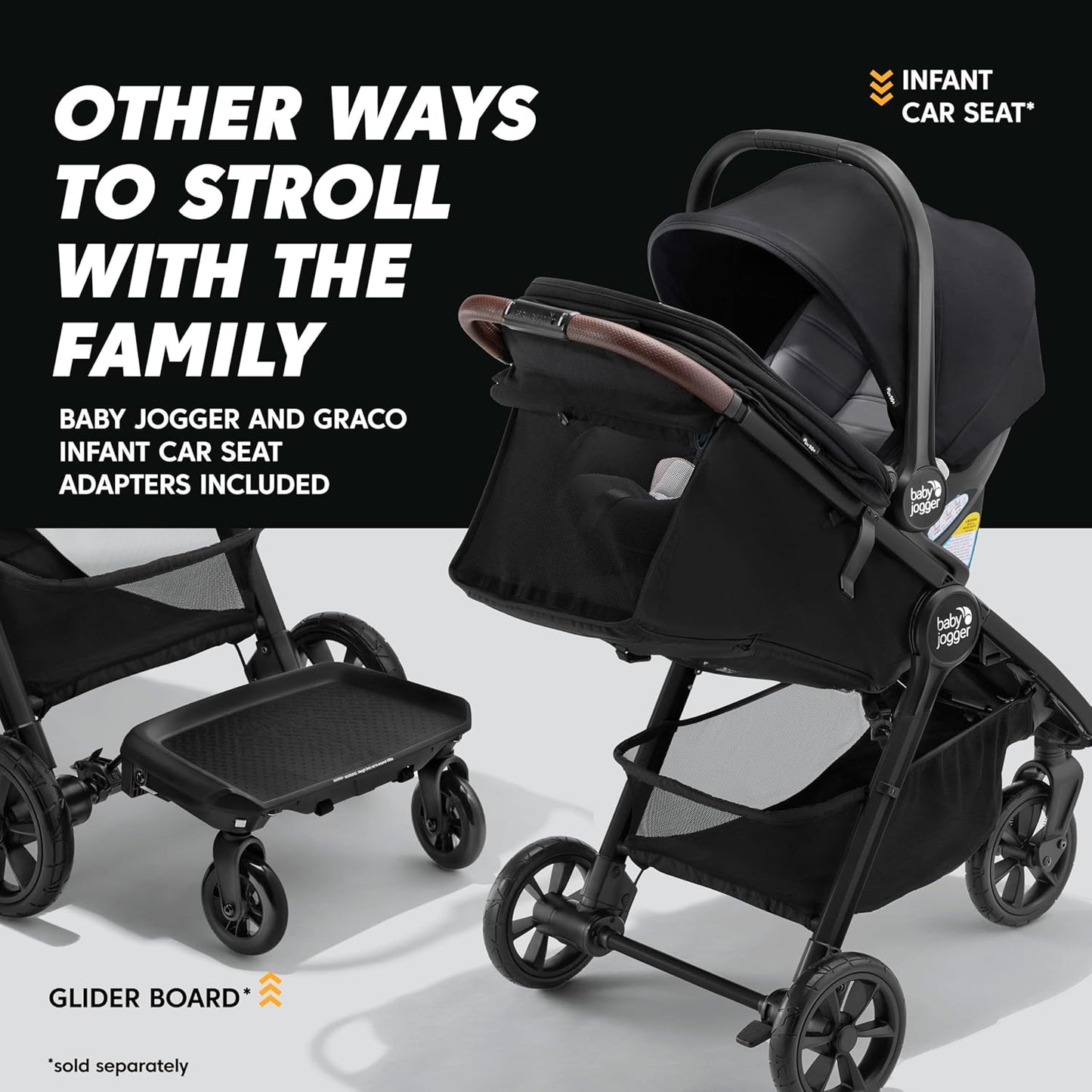 Baby Jogger City Mini GT3 All Terrain Baby Stroller with Forever Air Rubber Tires, All Wheel Suspension, Lightweight Stroller with Magnetic Buckle, No-Rethread Harness, and Foot Brake, Frosted Ivory