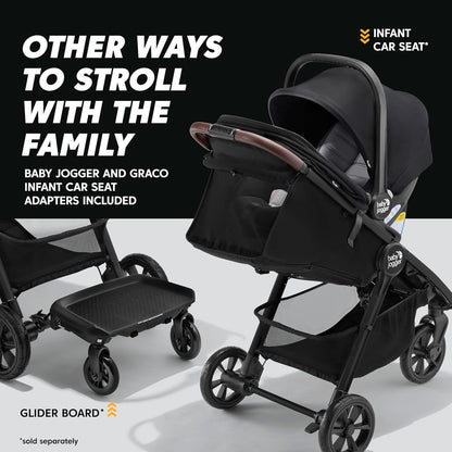 Baby Jogger City Mini GT3 All Terrain Baby Stroller with Forever Air Rubber Tires, All Wheel Suspension, Lightweight Stroller with Magnetic Buckle, No-Rethread Harness, and Foot Brake, Frosted Ivory