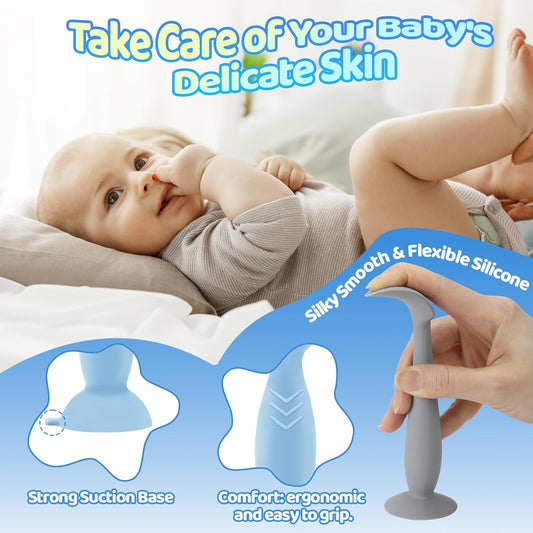 Upgraded 4-Pack Silicone Diaper Cream Spatula with Travel Case - Soft Full-Size & Mini Applicators for Rash Ointment, Diaper Care & Everyday Care, Ideal for Newborn Essentials and Baby Shower Gifts