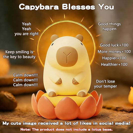 FAMIDUO Capybara Night Light for Kids,Safe Squishy Silicone Nursery Light with Timer,Dimmable & Rechargeable Touch Bedside Lamp, Cute Capybara Gifts for Boys Girls Toddlers, Baby & Kids Room Decor