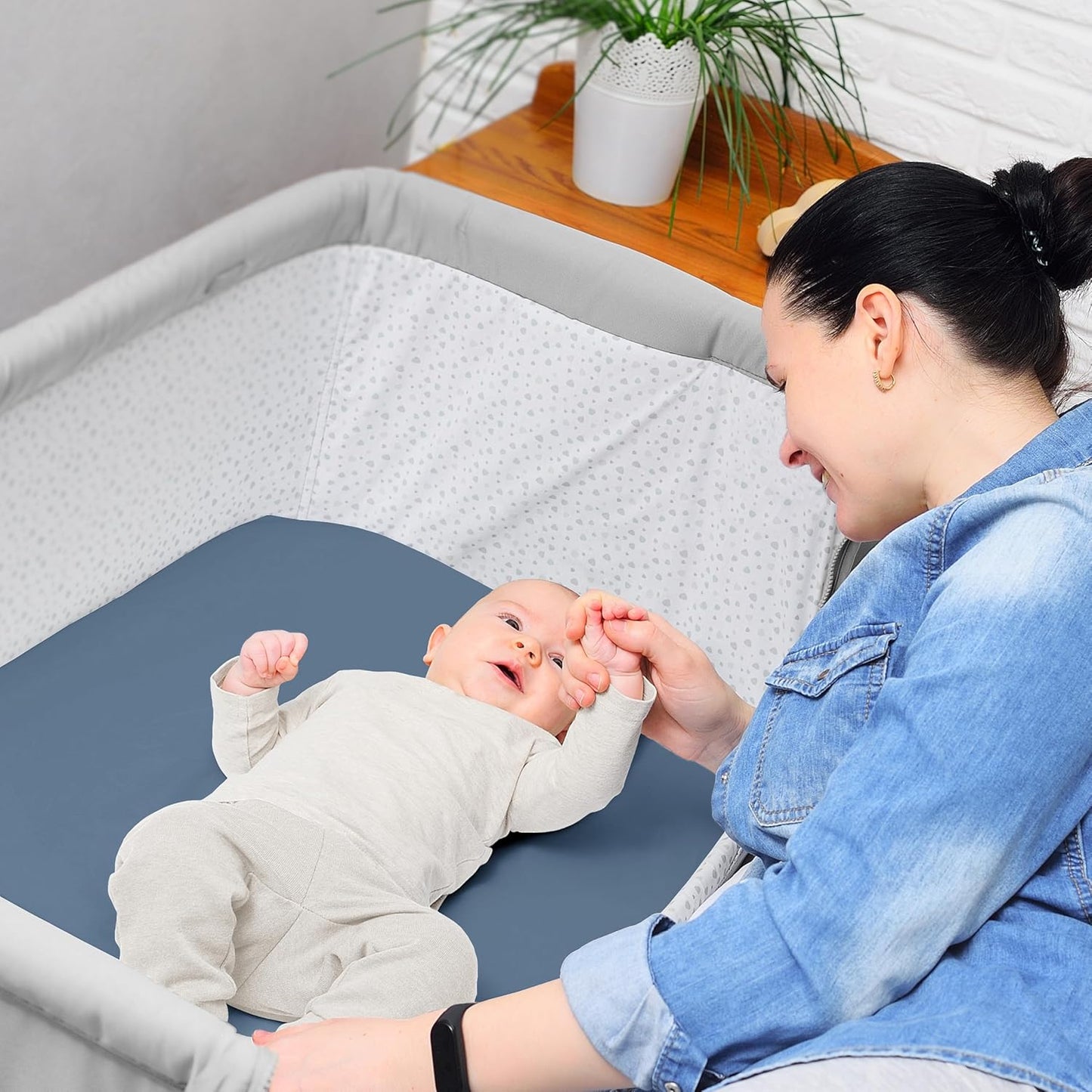 Sweet Jojo Designs 2-Piece Baby Bassinet Sheets Set (Black/White Gingham Checkered Plaid) for Boy/Girl, Infant Newborn Nursery, Oval, Rectangle & Hourglass Mattress (Solid Onyx & Classic Checkerboard)