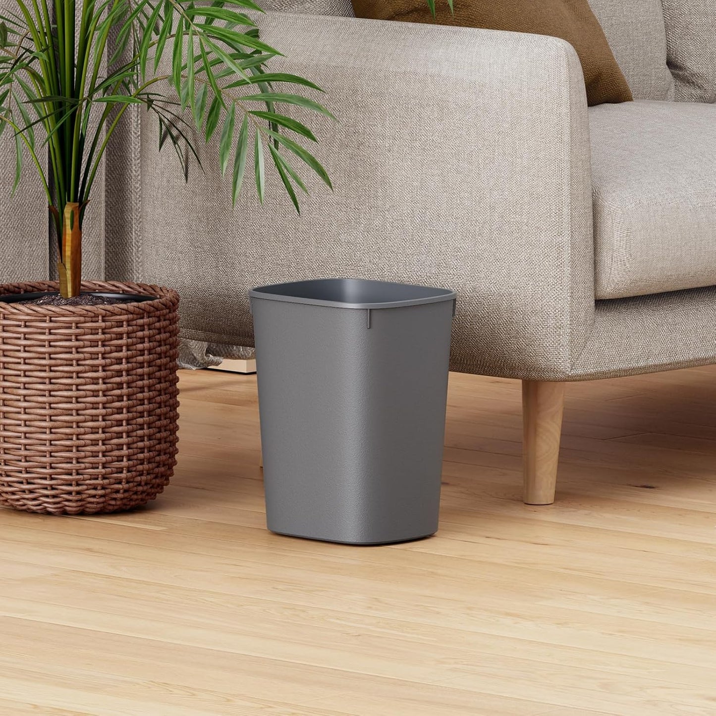CEROELDA 3 Pack Bathroom Trash Can with Lid, 10L/2.6 Gal Small Garbage Can with Press Top Lid, Slim Plastic Waste Basket for Toilet, Office, Bedroom (Muti 1)