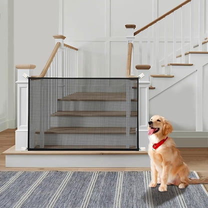 Cupount Mesh Baby & Dog Gate – 30" Tall, Fits Openings 32"–36" Wide – Indoor Mesh Pet Gate for Stairs, Doorways & Hallways (Black, 30" H x 38" W
