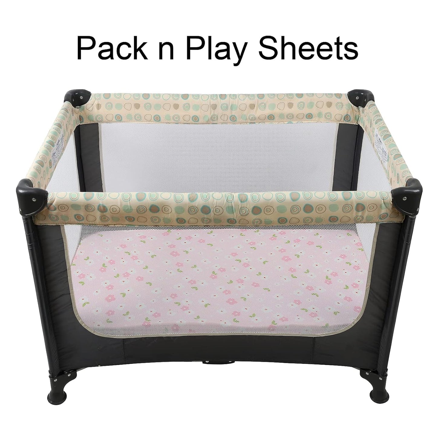 Onacosht Pack and Play Sheets 3 Pack for Baby Boy, Stretchy Jersey Knitted Portable Mini Crib Sheets Playard Mattress Cover, Woodland Animal Elephant Fox Lion Bear Giraffe Zebra Printing
