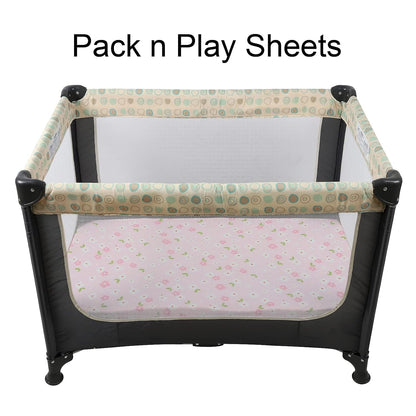 Onacosht Pack and Play Sheets 3 Pack for Baby Boy, Stretchy Jersey Knitted Portable Mini Crib Sheets Playard Mattress Cover, Woodland Animal Elephant Fox Lion Bear Giraffe Zebra Printing