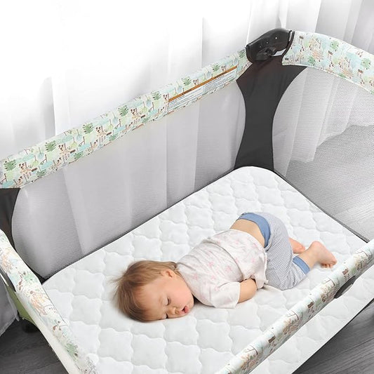 2 Pack Waterproof Pack and Play Mattress Pad Cover, Pack and Play Sheets Quilted- 39" x 27" Fitted for Graco Playard | Mini & Portable Mattresses -Washable Ultra Soft Padding