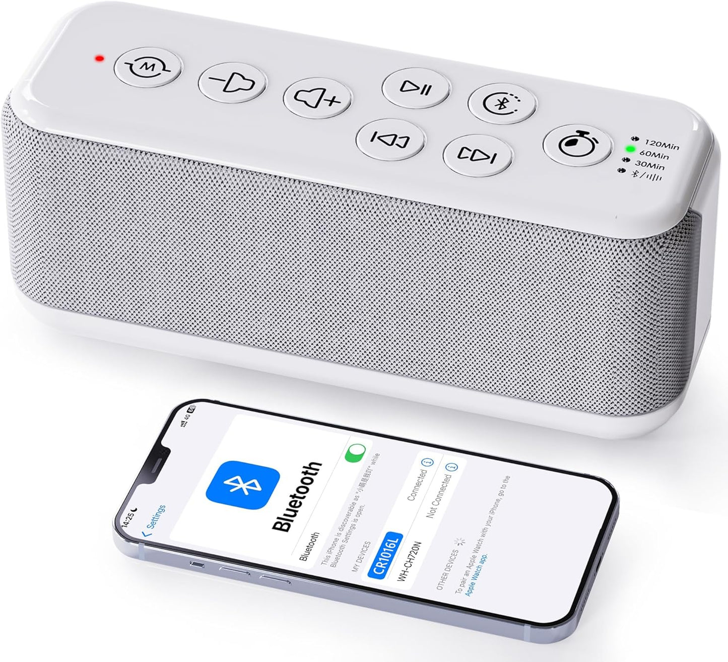 OnLyee White Noise Machine for Office Privacy, USB Rechargeable Sound Machine with 42 Non-Looping Sounds, Auto-Off Timer for Focus, Sleep and Travel
