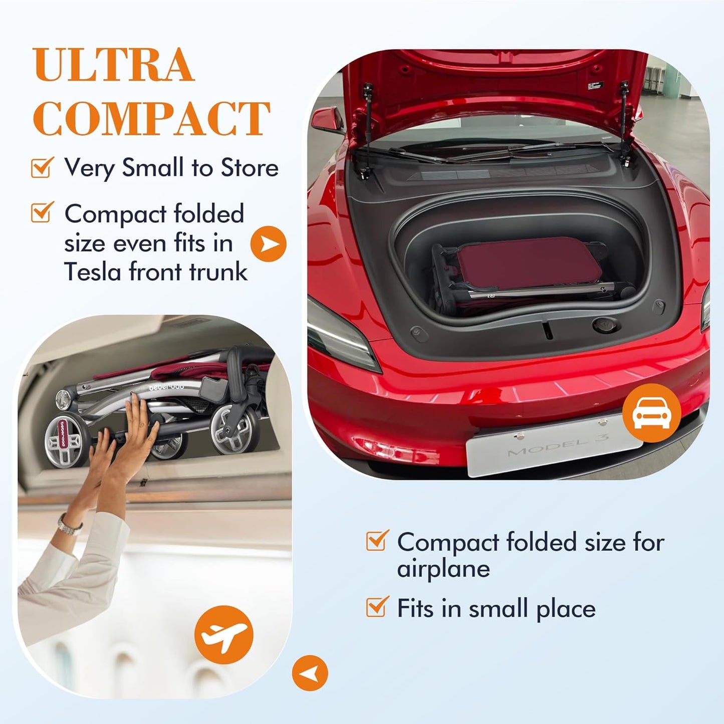 Beberoad Love R1 Auto-Folding Ultra Lightweight Double Stroller Twin Strollers, Side by Side Stroller for Babies and Toddlers Aged 6-36 Months, Only 23.5 lbs, Can Turn into Two Single Strollers, Black