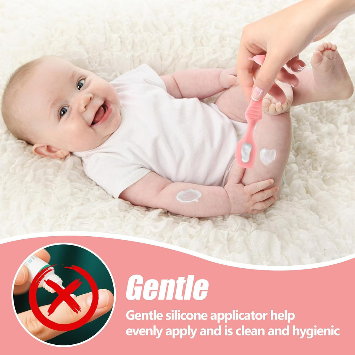 Portable Diaper Cream Applicator Tool Food-grade Silicone Spatula with Suction Base Infant Butt Care Diaper Cream Applicator