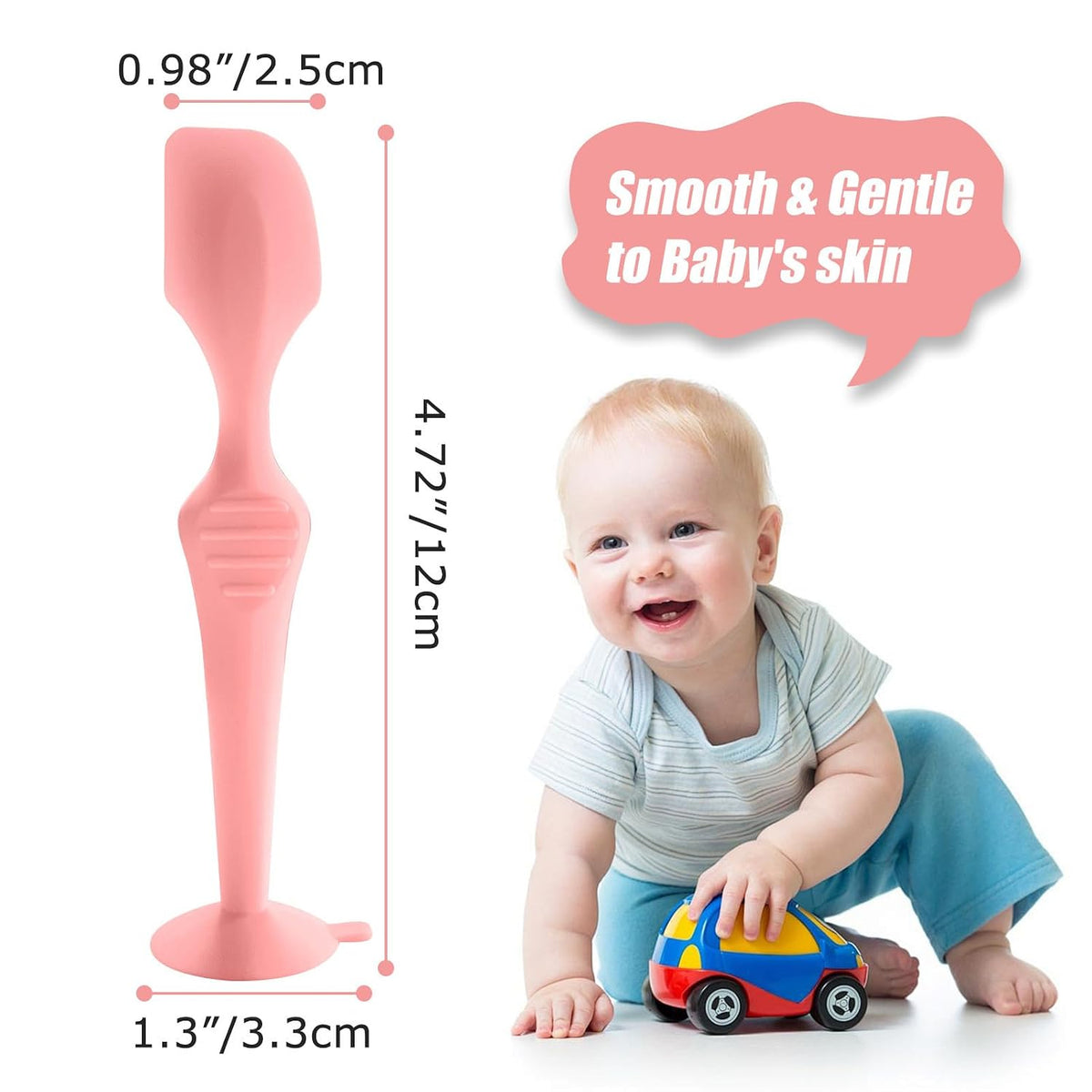 Portable Diaper Cream Applicator Tool Food-grade Silicone Spatula with Suction Base Infant Butt Care Diaper Cream Applicator