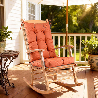 Rocking Chair Cushion with Ties Non-Slip Outdoor Rocking Chair Cushion Set Waterproof Fade-Resistant Porch Garden Patio Glider Rocker Cushions