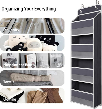 Giraffe Creation Over Door Organizer with 4 Large Capacity Pockets, Hanging Organizer Storage for Closet Bathroom Nursery Bedroom Dorm, Toys Cosmetics Sundries and Baby Essentials, Pink