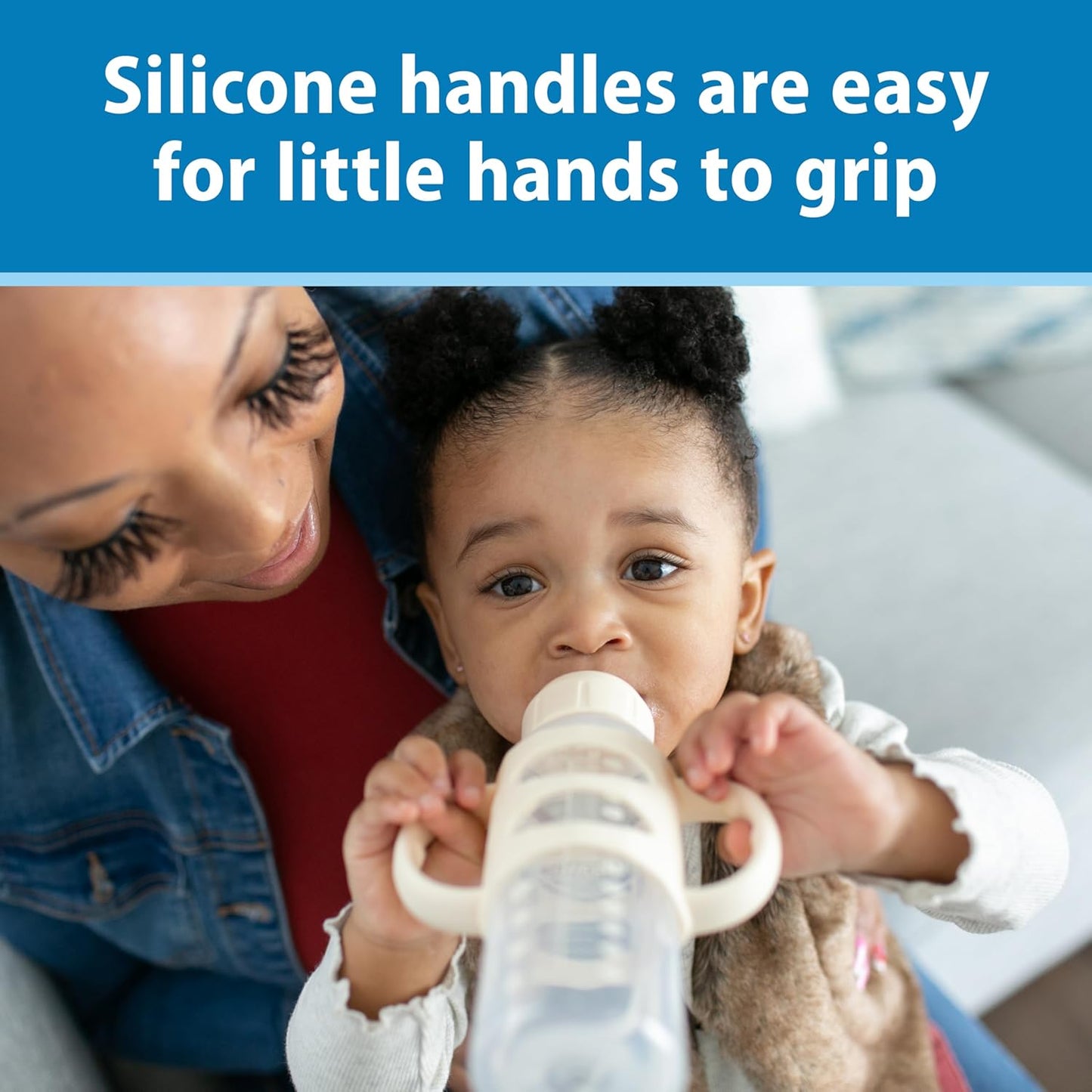 Dr. Brown's Milestones Narrow Sippy Spout Bottle with 100% Silicone, Easy-Grip Handles and Soft Sippy Spout, 8oz/250mL, Light Pink and Ecru, 2-Pack, 6m+