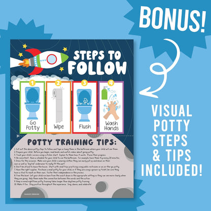 Hadley Designs Potty Training Chart for Toddlers Boys -10 Sticker Potty Chart for Toddlers Boys, 8.5x11" Potty Training Sticker Charts for Toilet Success, Monster Truck Toddler Reward Chart for Kids