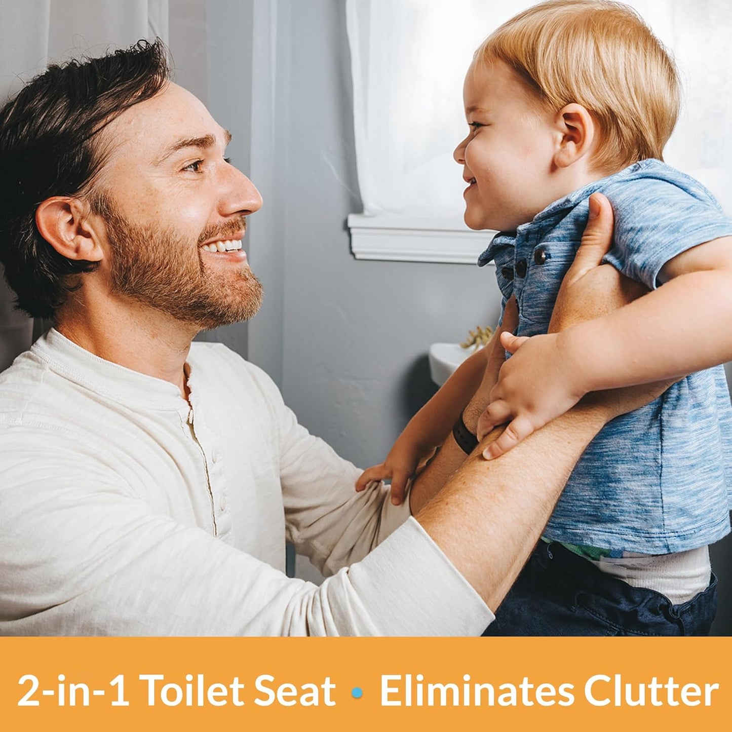 Little2Big Toilet Seat with Built-In Toddler Potty Training Seat, Slow Close, Easy to Install, Made in USA, ROUND, White