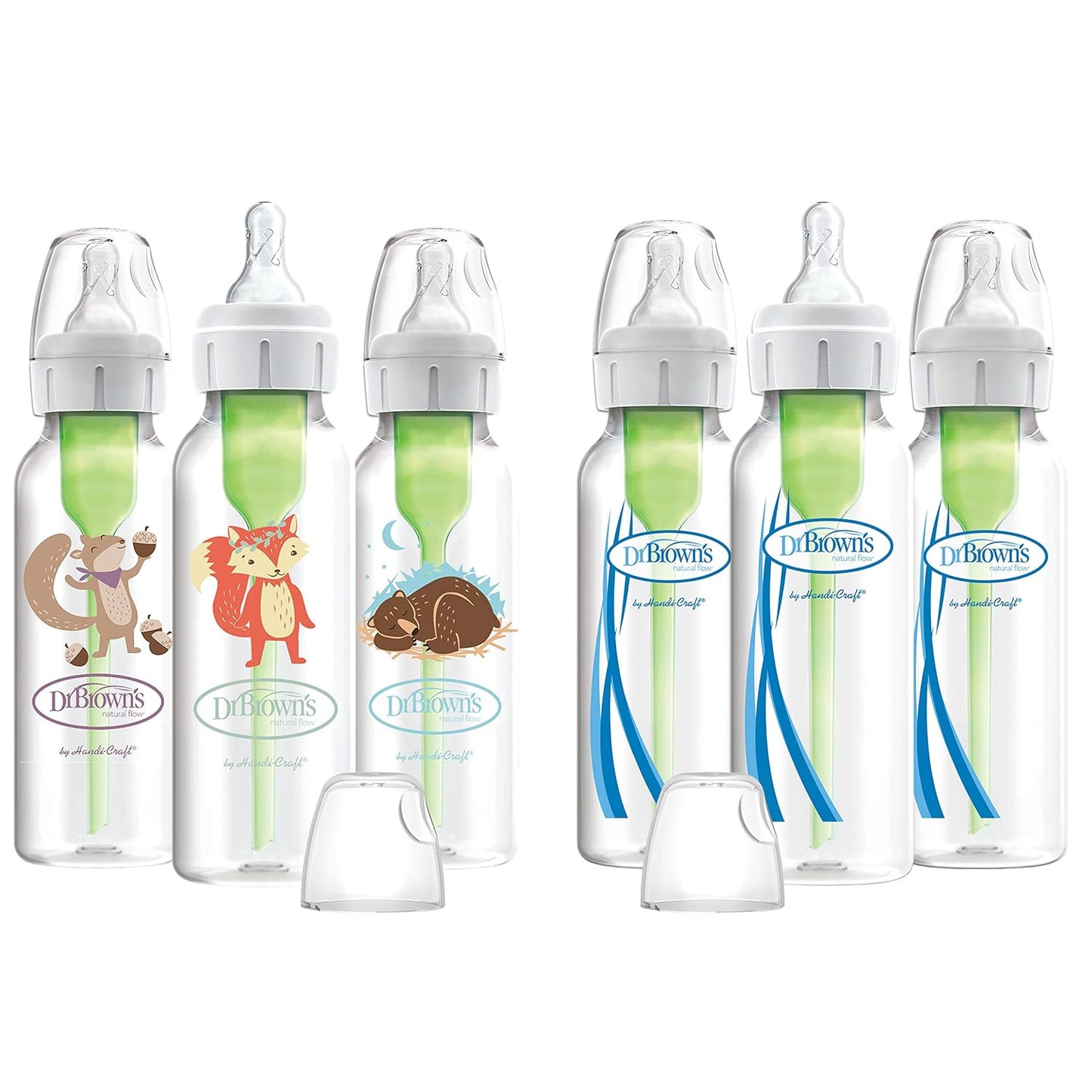 Dr. Brown’s Anti-Colic Options+ Narrow Baby Bottles, 0m+ Level 1 Nipple - Baby Bottle to Reduce Colic (3 Pack), Purple 8 oz