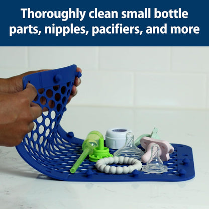 Dr. Brown's Dishwasher Bag with Adjustable Sizing, 100% Silicone, for Baby Bottles, Parts, Nipples, Breast Pump Accessories, and Pacifiers, Gray, BPA-Free, 1-Pack