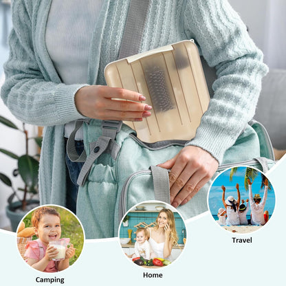 6 in 1 Cleaning Brush Set with Silicone Bottle, Nipple, Straw, Soap Dispenser, Drying Rack for Baby and Water Bottles, Space Saving Essentials for Home and Travel