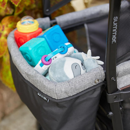 Ingenuity 3Dlite Wagon Convenience Lightweight Stroller for Infants, Accommodates up to 50 Pounds and Holds 2 Children, Black/Gray