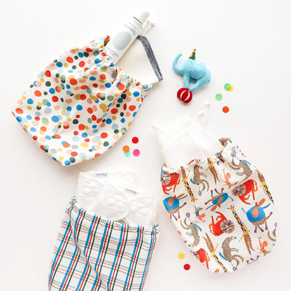 Esembly Day Bag – Reusable Wet and Dry Bag Made From Recycled Fabric With Dual Waterproof Compartments for Cloth Diapers, Swimsuits, Toiletries, and Snacks - Verdant Gingham