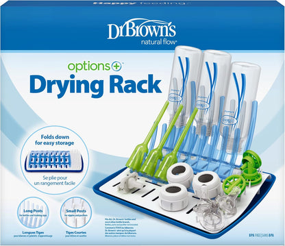Dr. Brown's Folding Baby Bottle Drying Rack for Easy Storage - Dry Nipples, Pacifiers and Other Baby Essentials, BPA Free