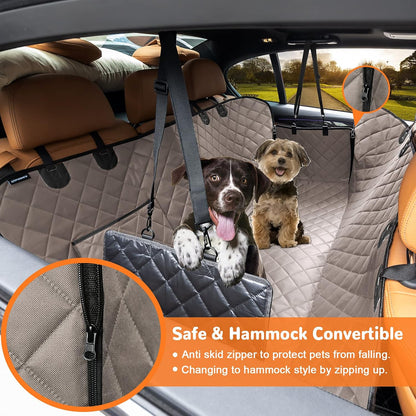 URPOWER Dog Car Seat Cover for Pets 100% Waterproof Seat Cover Hammock 600D Heavy Duty Scratch Proof Nonslip Durable Soft Back Seat Covers for Cars and SUVs