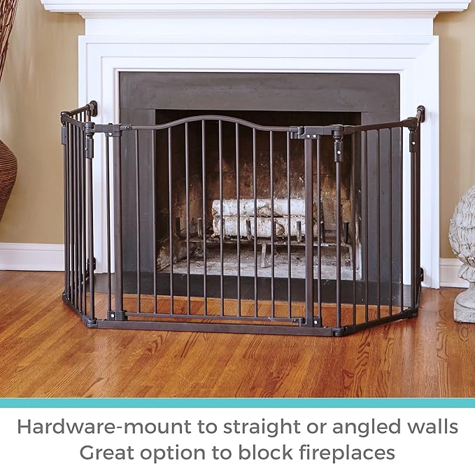 Toddleroo by North States - Deluxe Décor Safety Gate: Hardware Mounted Extra Wide Metal Baby Gate - Adjustable Child Gate - 38.3 to 72 Inches Wide - 30 Inches Tall - Matte Bronze