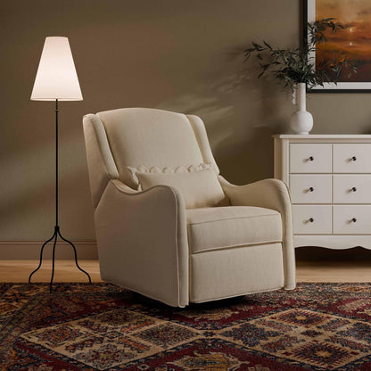 Namesake Devon Recliner and Swivel Glider in Performance Dusty Rose Eco-Basketweave, GREENGUARD Gold and CertiPUR-US® Certified
