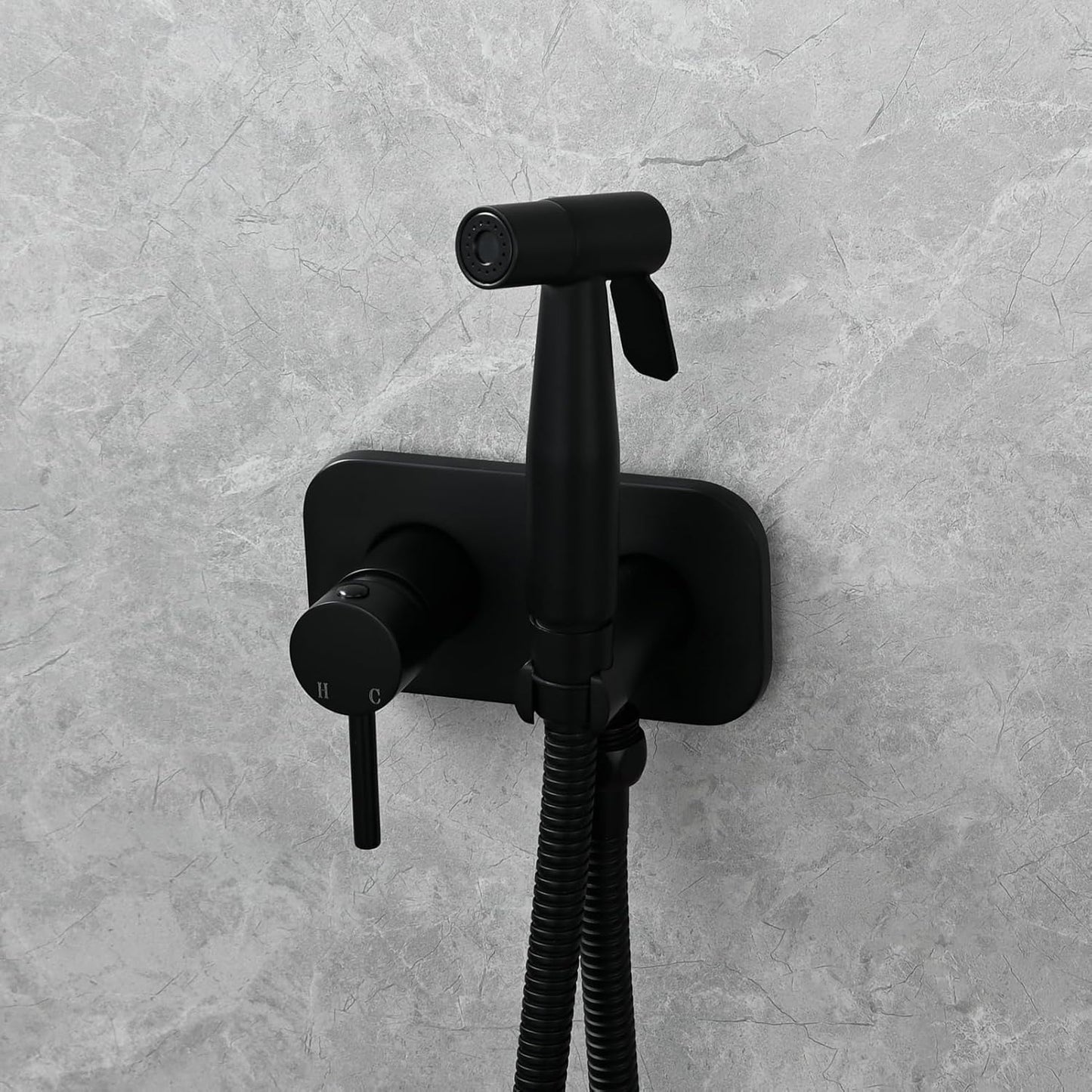 Tecmolog Stainless Steel Bathroom Bidet Sprayer Set Concealed Bidet Sprayer for Toilet Hot and Cold Handheld Cloth Diaper Sprayer Kit