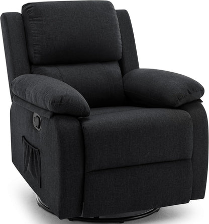 Korser Recliner Chair, 360 Swivel Rocker Chair for Adults, Small Rocking Recliner for Small Spaces, Upholstered Fabric Glider Recliner Nursery