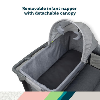 Safety 1st Basic 2-in-1 Play Yard with Bassinet, Gray