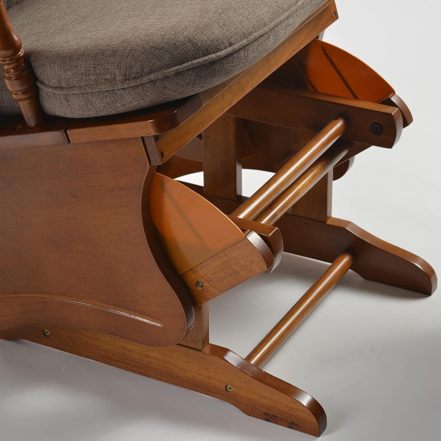 Rustic Glider Chair for Nursery with Ottoman, Resistant Rubber Wood Nursery Glider and Ottoman Sets for Relaxing, Rocking Chair for Living Room Bedroom