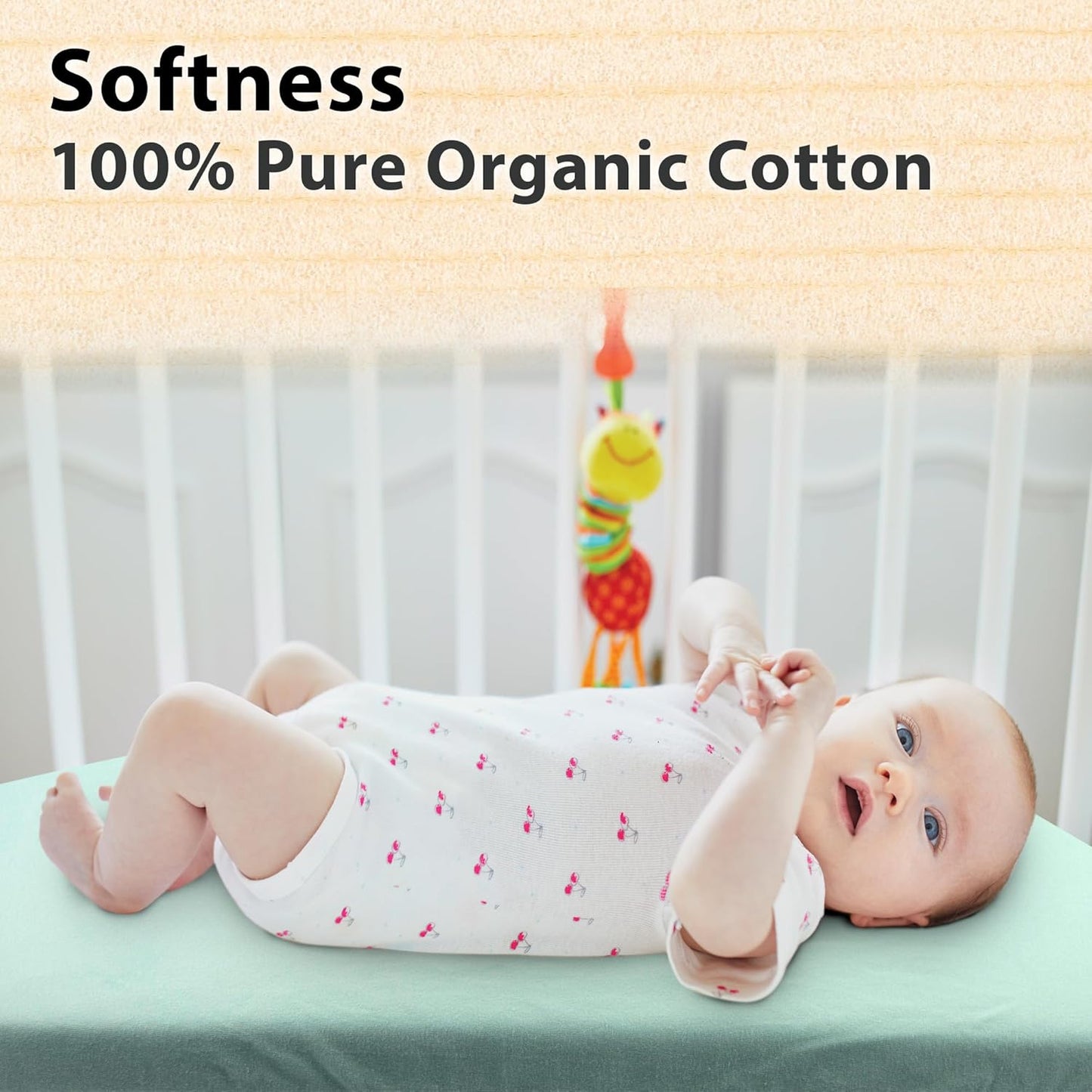 3-Pack Bedside Sleeper Bassinet Sheets | GOTS Certified Organic 100% Muslin Cotton | Ultra Soft & Breathable | 33×20×4” Fitted Sheets | Universal Fit 29–33” x 17–21” Pads
