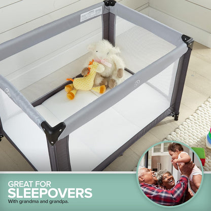 Foldable Travel Pack n Play Mattress Pad with Bag, Waterproof Portable Mini Crib Mattresses, Baby Bed Playpen Memory Foam Topper, Playard Pen Accessories, Traveling Case Included